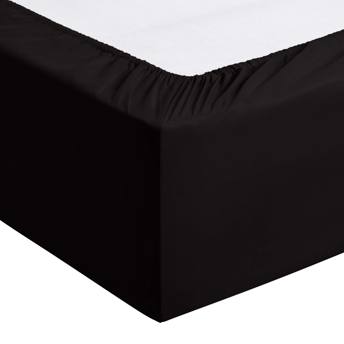 Amazon Basics Lightweight Super Soft Easy-Care Microfiber 4-Piece Bed Sheet Set with 14-Inch Deep Pockets, Queen, Black, Solid