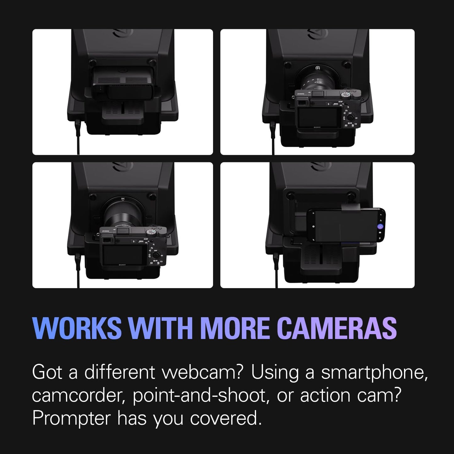 Elgato Prompter – Teleprompter with Built-in Screen for YouTube, Twitch, Zoom, MS Teams and More, Supports DSLR/Webcam/Smartphone, Drag & Drop Monitor Display,Works with Mac/PC & Stream Deck