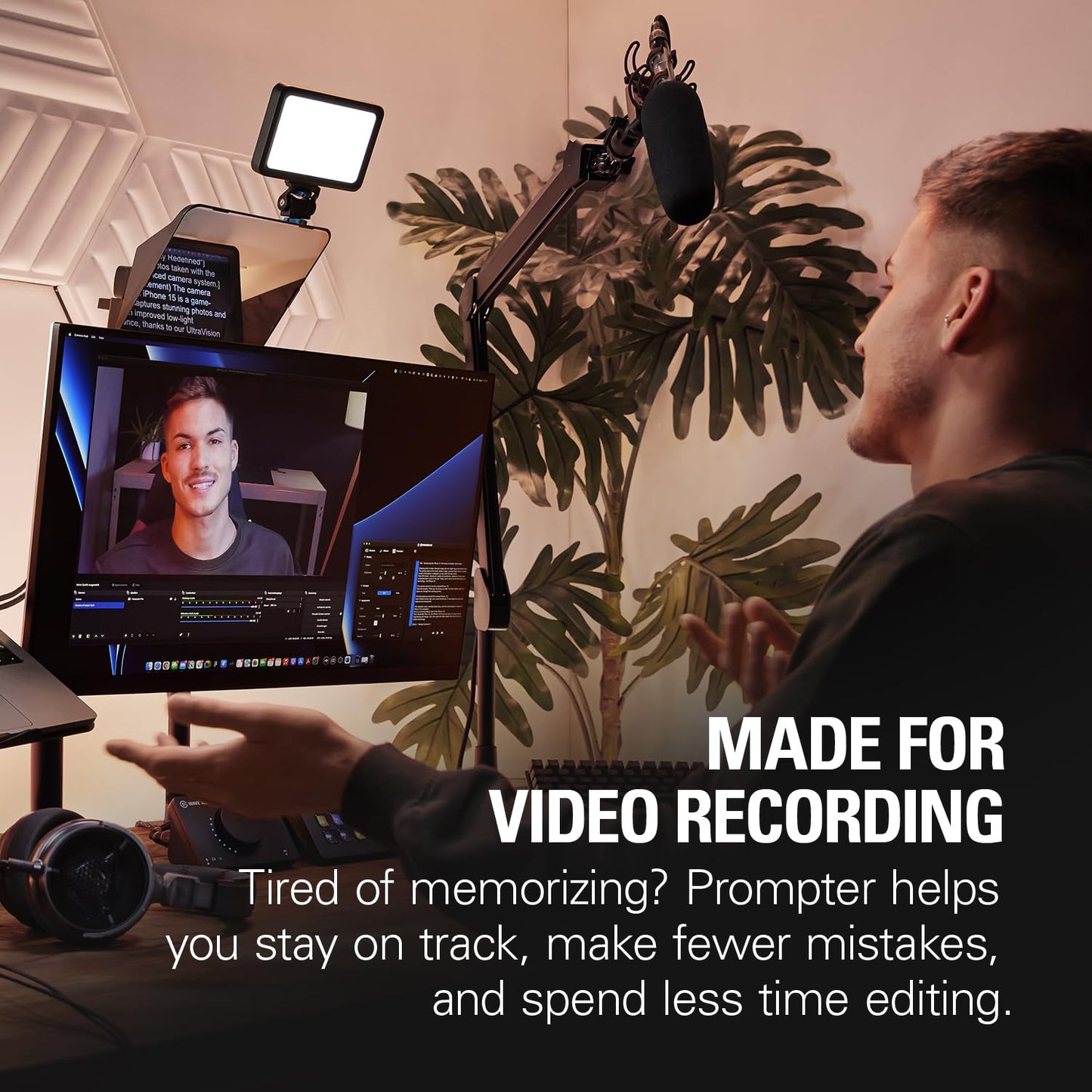 Elgato Prompter – Teleprompter with Built-in Screen for YouTube, Twitch, Zoom, MS Teams and More, Supports DSLR/Webcam/Smartphone, Drag & Drop Monitor Display,Works with Mac/PC & Stream Deck