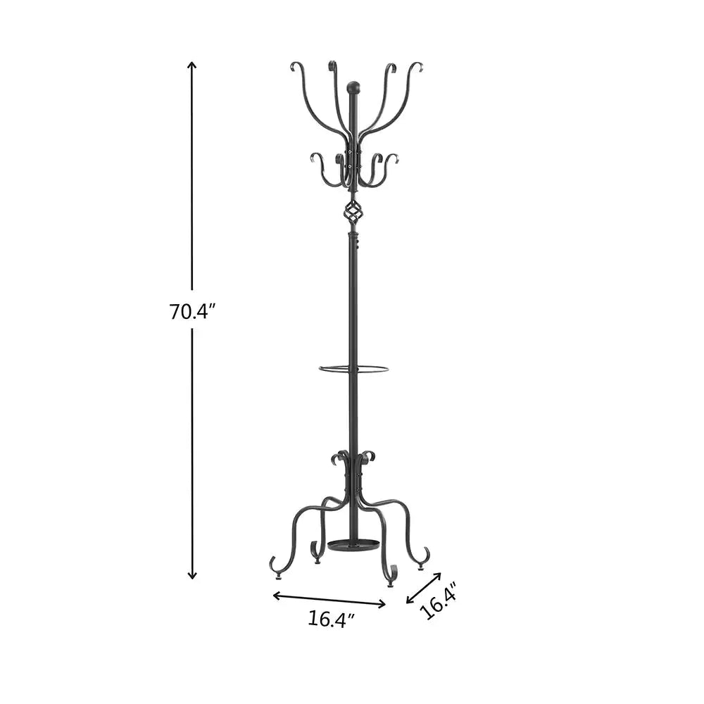 Freestanding Metal Coat Hat Rack,Clothes Hanger With Umbrella Holder,for Entryway,Bedroom,Home,Office