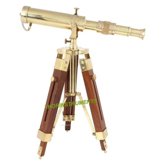 Vintage Brass Nautical Telescope on Tripod Stand Desktop Telescope Outdoor Adventures Rustic Vintage Home Decor Gifts